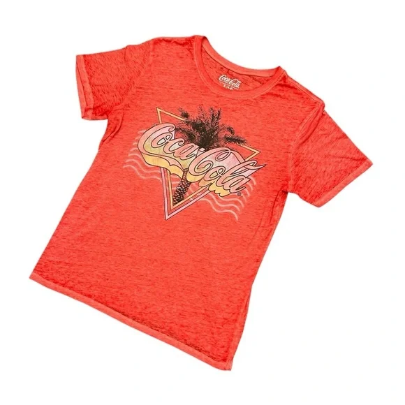 Coca Cola palm tree t shirt in heathered red Small - Picture 3 of 6